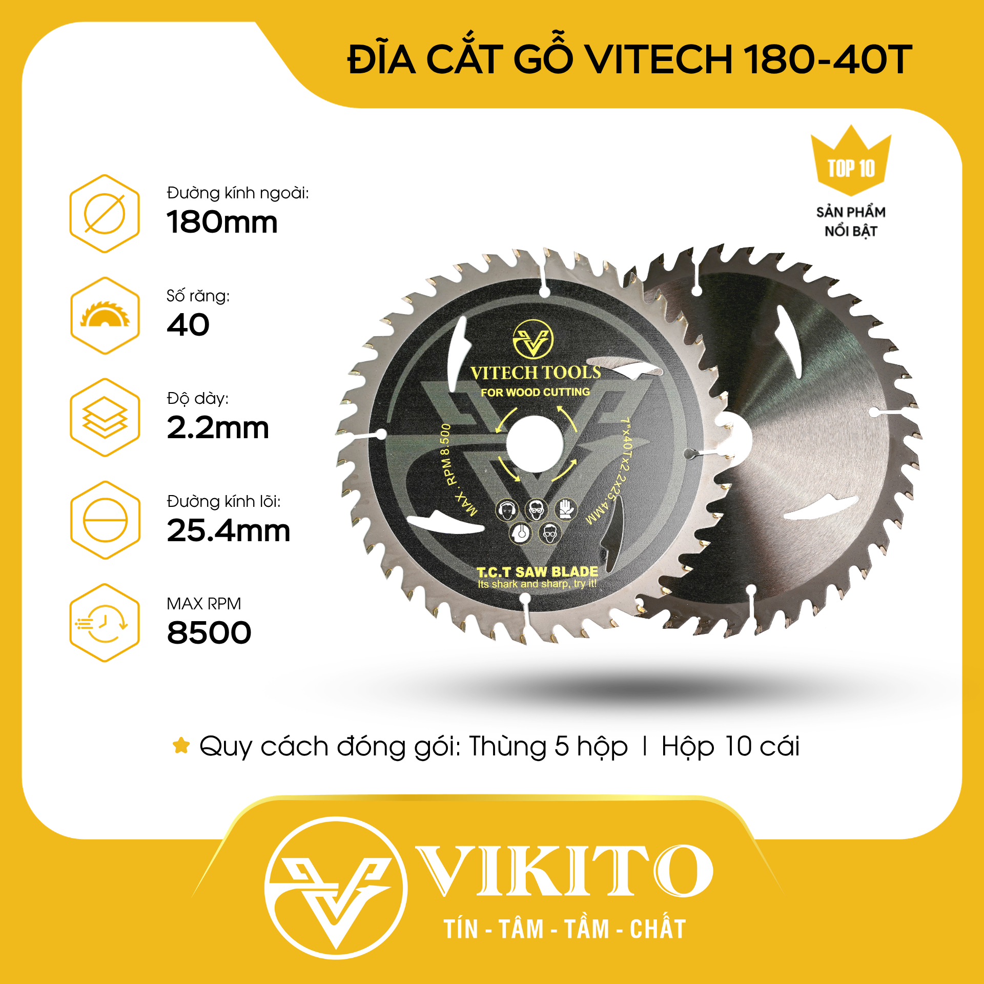 Đĩa Cắt gỗ VITECH 180-40T